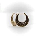 Vintage 14K Gold Reticulated Moon Hoop Earrings Earrings Kirsten's Corner