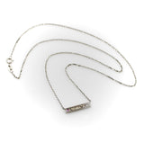 14K White Gold Bar Necklace with Diamond and Pink Tourmaline Necklace Kirsten's Corner