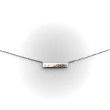 14K White Gold Bar Necklace with Diamond and Pink Tourmaline Necklace Kirsten's Corner