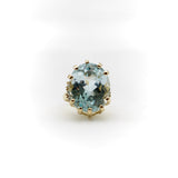Vintage 14K Gold Aquamarine and Diamond Cocktail Ring Ring Kirsten's Corner