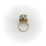 Vintage 14K Gold Aquamarine and Diamond Cocktail Ring Ring Kirsten's Corner
