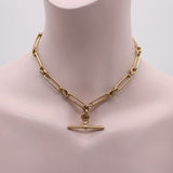 9K Gold Victorian Fettered Link English Watch Chain Chain Kirsten's Corner