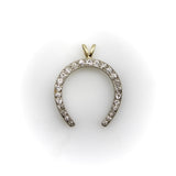 Platinum-Topped Gold-Backed Edwardian Diamond Horseshoe Pendant Pendant, Charm Kirsten's Corner