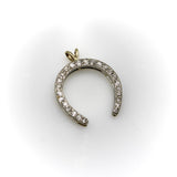 Platinum-Topped Gold-Backed Edwardian Diamond Horseshoe Pendant Pendant, Charm Kirsten's Corner
