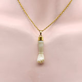 Vintage Carved Opal Figa Pendant with 14K Gold Cap Pendant, Charm Kirsten's Corner