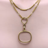Georgian Gold Fill and Pinchbeck Quizzing Glass with Snake Handle Pendant Kirsten's Corner