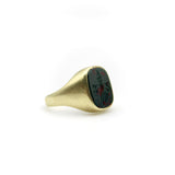 14K Gold Bloodstone Edwardian Intaglio Signet Ring Ring Kirsten's Corner