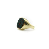14K Gold Bloodstone Edwardian Intaglio Signet Ring Ring Kirsten's Corner