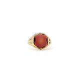15K Gold Victorian Banded Agate Shield Shaped Signet Ring Ring Kirsten's Corner