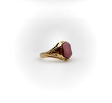 15K Gold Victorian Banded Agate Shield Shaped Signet Ring Ring Kirsten's Corner
