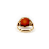 15K Gold Victorian Banded Agate Shield Shaped Signet Ring Ring Kirsten's Corner