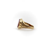 15K Gold Victorian Banded Agate Shield Shaped Signet Ring Ring Kirsten's Corner