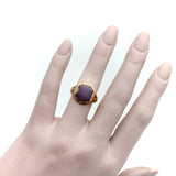 15K Gold Victorian Banded Agate Shield Shaped Signet Ring Ring Kirsten's Corner