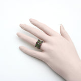 Edwardian 14K Gold Diamond, Ruby, Sapphire, Garnet, Pearl Harem Ring Ring Kirsten's Corner