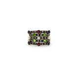 Edwardian 14K Gold Diamond, Ruby, Sapphire, Garnet, Pearl Harem Ring Ring Kirsten's Corner