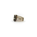 Edwardian 14K Gold Diamond, Ruby, Sapphire, Garnet, Pearl Harem Ring Ring Kirsten's Corner