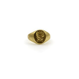 22K Gold Victorian Signet Pinky Ring with Phoenix Rising Kirsten's Corner