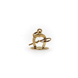 18K Gold Edwardian Horseshoe and Riding Crop Charm Charm Kirsten's Corner