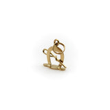 18K Gold Edwardian Horseshoe and Riding Crop Charm Charm Kirsten's Corner
