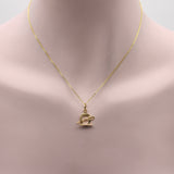18K Gold Edwardian Horseshoe and Riding Crop Charm Charm Kirsten's Corner