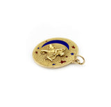 14K Gold Sagittarius Enameled Moon and Star Pendant Pendant Kirsten's Corner