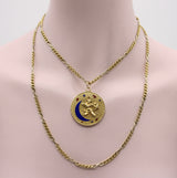 14K Gold Sagittarius Enameled Moon and Star Pendant Pendant Kirsten's Corner