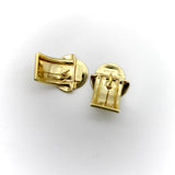 18K Gold Italian Huggie Buckle Earrings Earrings Kirsten's Corner