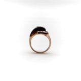 Retro 14K Gold Diamond and Ruby Buckle Ring Ring Kirsten's Corner