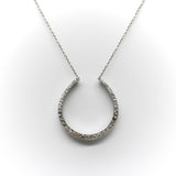 Edwardian Platinum Old Mine Cut Diamond Horse Shoe Necklace Necklace Kirsten's Corner