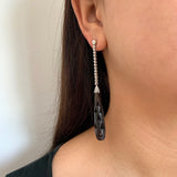 18K White Gold Diamond and Chalcedony Earrings by Assil Earrings Kirsten's Corner