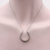 Edwardian Platinum Old Mine Cut Diamond Horse Shoe Necklace Necklace Kirsten's Corner
