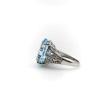 14K White Gold, Diamond, and Blue Topaz Ring 19+ Carats Ring Kirsten's Corner Jewelry