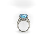 14K White Gold, Diamond, and Blue Topaz Ring 19+ Carats Ring Kirsten's Corner Jewelry