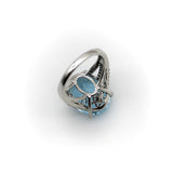 14K White Gold, Diamond, and Blue Topaz Ring 19+ Carats Ring Kirsten's Corner Jewelry