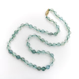 Vintage Hand-Knotted Aquamarine Bead Necklace with 14K Gold Clasp Necklace Kirsten's Corner