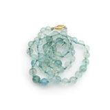 Vintage Hand-Knotted Aquamarine Bead Necklace with 14K Gold Clasp Necklace Kirsten's Corner