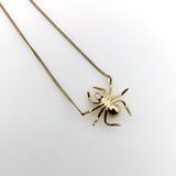 14K Gold Mid-Century Spider Necklace with Pearls and Rubies Kirsten's Corner