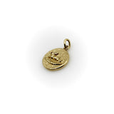 14K Gold Victorian Inspired Signature Running Rabbit Pendant-Charm with Ruby Eye Pendant, Charm Kirsten's Corner Jewelry