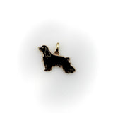 Vintage 14K Gold Enameled Springer Spaniel Dog Charm Charm Kirsten's Corner