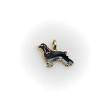 Vintage 14K Gold Enameled Springer Spaniel Dog Charm Charm Kirsten's Corner