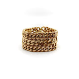 14K Rose Gold Triple Stacked Curb Link Vintage Bracelet Bracelet Kirsten's Corner