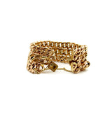 14K Rose Gold Triple Stacked Curb Link Vintage Bracelet Bracelet Kirsten's Corner