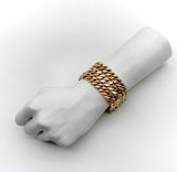 14K Rose Gold Triple Stacked Curb Link Vintage Bracelet Bracelet Kirsten's Corner