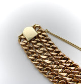 14K Rose Gold Triple Stacked Curb Link Vintage Bracelet Bracelet Kirsten's Corner