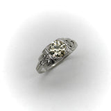 18K White Gold Diamond Art Deco Engagement Ring Ring Kirsten's Corner