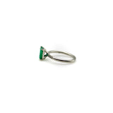 Platinum Emerald and Diamond Solitaire Ring Ring Kirsten's Corner