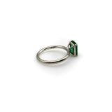 Platinum Emerald and Diamond Solitaire Ring Ring Kirsten's Corner
