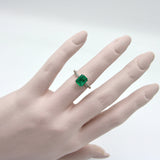 Platinum Emerald and Diamond Solitaire Ring Ring Kirsten's Corner