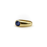 Vintage 18K Gold Handmade Gypsy Ring with Ceylon Sapphire Ring Kirsten's Corner