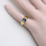 Vintage 18K Gold Handmade Gypsy Ring with Ceylon Sapphire Ring Kirsten's Corner